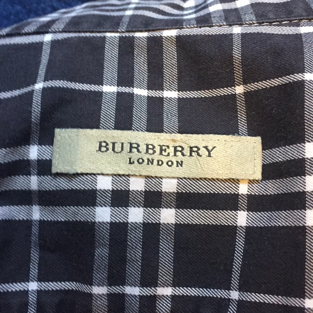 Burberry Navy plaid shirt
